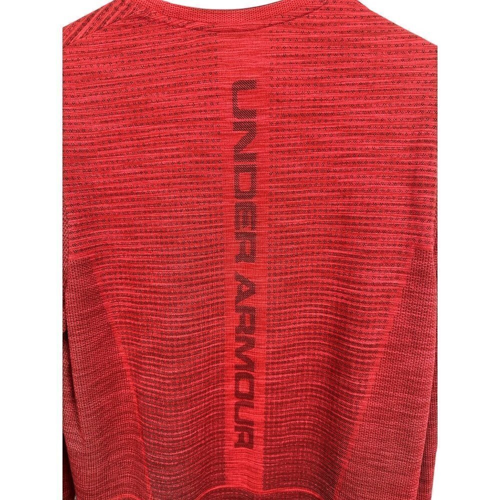 Under Armour Mens Red HeatGear Space Dye Long Sleeve Athletic Shirt Large - Picture 6 of 8